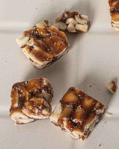 Closeup of traditional Kovilpatti chikki – buy peanut chikki