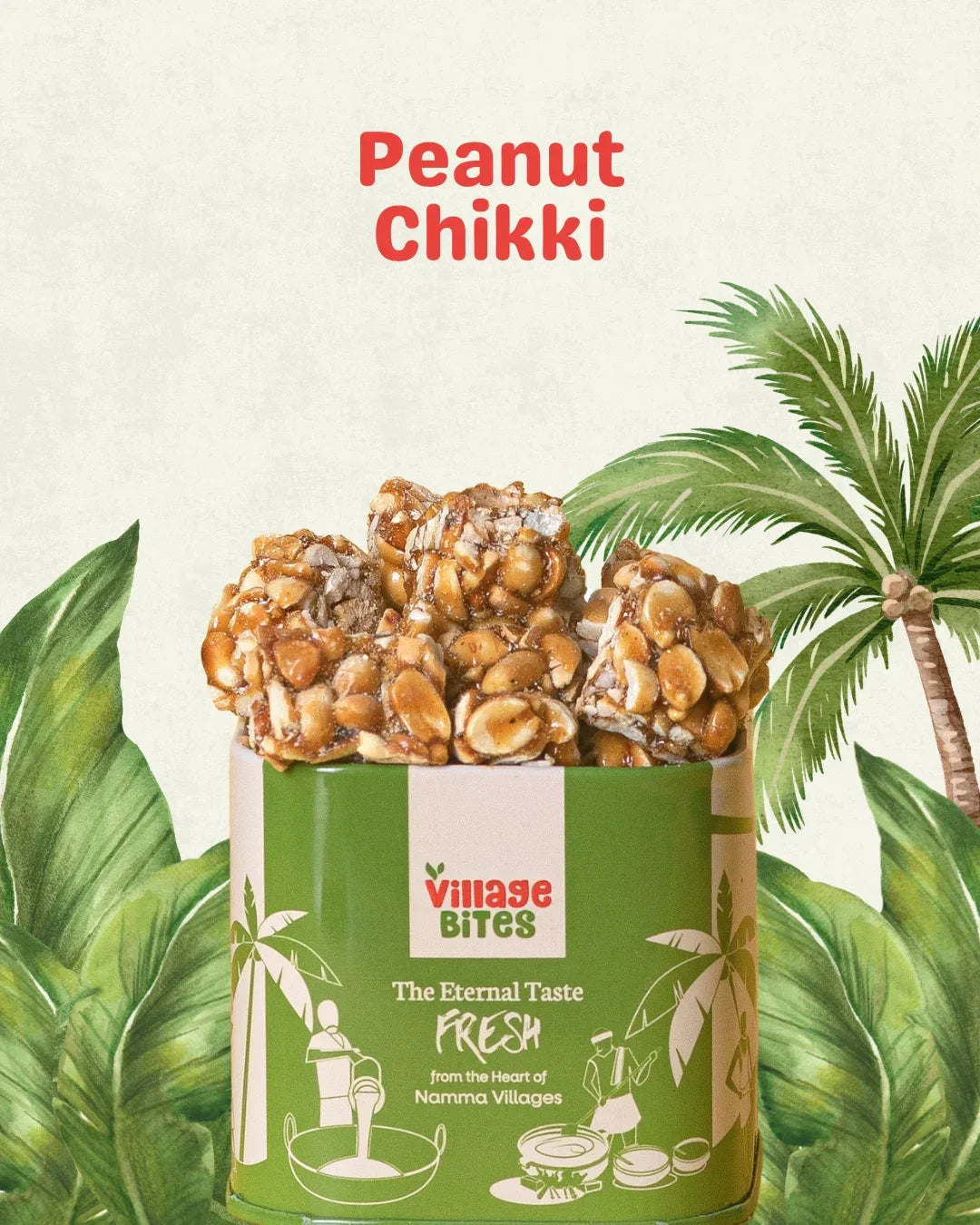 Peanut chikki festive tin – authentic Kovilpatti groundnut candy