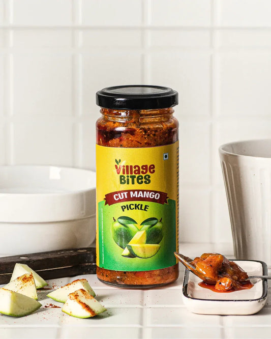 Authentic cut mango pickle online from The Village Bites